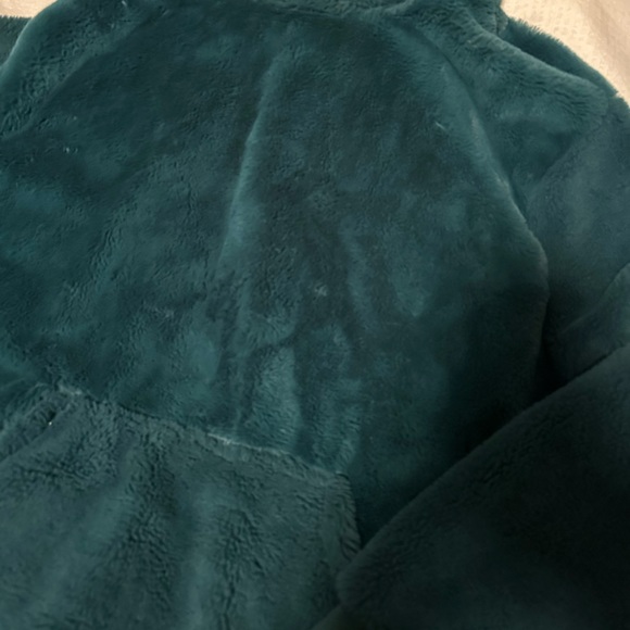 DARK GREEN FURRY URBAN OUTFITTERS LARGE HOODIE - Picture 2 of 5